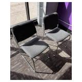2 - Metal Framed Waiting Room Style Chairs