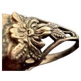 Art Nouveau Sterling Ring With Mother of Pearl