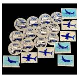 DR - Boeing Collectible Stickers - 12x Boeing 757 Discs & 8x Boeing 737 Cards