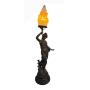UL - Antique French Art Nouveau Figural Lamp - Bronze Woman with Torch