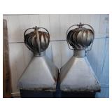 Pair of Vintage spinning roof vent cupolas