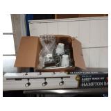 New Hampton Bay 3 light track kit and 3 assorted ceiling light fixtures