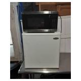 Haier mini fridge and Frigidaire microwave