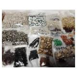 Large lot of wood and clay crafting beads