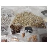 Large lot of wood and clay crafting beads