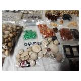 Large lot of wood and clay crafting beads