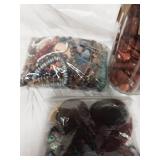 Misc rock/ stone beads & 2 Gemstone Eggs