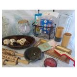 Variety of kitchen supplies & decor