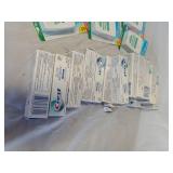 Floss, mouthwash, tooth paste