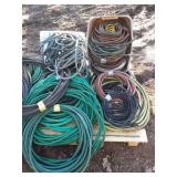 Huge lot of assorted hose, garden hose and more