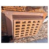 11 cast iron concrete tread stamps and heavy cast iron sewer drain with grate