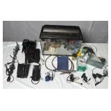 Assortment of fish tank accessories and tank