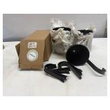 Set of 9 Metal Bucket Planters for Railings or Fences-