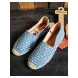 New Minnetonka Moccasins Light Blue Pam Slip Ons Women