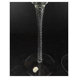 Air-Twist Clear Glass Taper Candle Holders (Pair) & Romanian Hand-Blown Cobalt Blue Candle Holder