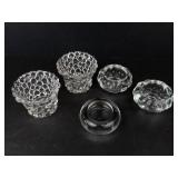 Bubble Glass Candle Holders - 2 Matching Pairs & 1 Single