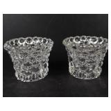 Bubble Glass Candle Holders - 2 Matching Pairs & 1 Single
