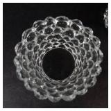 Bubble Glass Candle Holders - 2 Matching Pairs & 1 Single