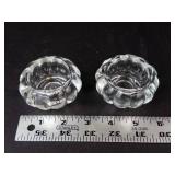Bubble Glass Candle Holders - 2 Matching Pairs & 1 Single