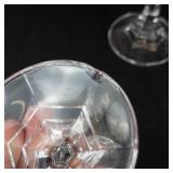 Crystal Glass Candlestick Set - 4 Pieces with Faceted Bases