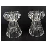 Crystal-Glass Candle Holders Set of 4 (2 Small, 2 Tall)