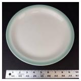Homer Laughlin Best China Plates - Mint Green Rim, White Center, 12 Plates