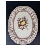 Longaberger Paprika Oval Baking Dish (ACO) & Johnson Bros Fruit Sampler Old Granite Oval Platter
