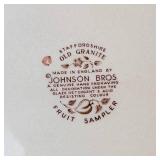 Longaberger Paprika Oval Baking Dish (ACO) & Johnson Bros Fruit Sampler Old Granite Oval Platter