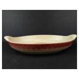 Longaberger Paprika Oval Baking Dish (ACO) & Johnson Bros Fruit Sampler Old Granite Oval Platter