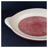 Longaberger Paprika Oval Baking Dish (ACO) & Johnson Bros Fruit Sampler Old Granite Oval Platter