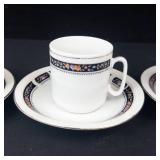 Remington Fine China Demitasse Cups & Saucers - Red Sea - 4-Piece Set