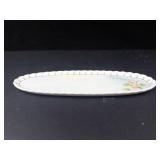 Floral Oval Porcelain Tray - Pink Flower Accent