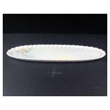 Floral Oval Porcelain Tray - Pink Flower Accent
