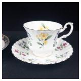 Teacups with Saucers - Assorted Floral Patterns (Set of 3)