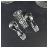 Vintage Clear Glass Cruets - Etched Leaf Pattern (Lot of 3)