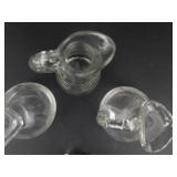 Vintage Clear Glass Cruets - Etched Leaf Pattern (Lot of 3)