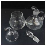 Clear Glassware Set - 5-Piece Cruet, Tinted Bowl, Creamer, Pear-Shaped Sugar Bowl & Pitcher
