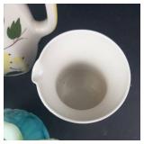 Rivera Caribe Pitcher & Creamer - Avon Jadeite Milk Glass Pitcher - Blue Ridge Betty Creamer