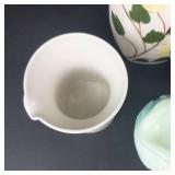 Rivera Caribe Pitcher & Creamer - Avon Jadeite Milk Glass Pitcher - Blue Ridge Betty Creamer