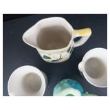 Rivera Caribe Pitcher & Creamer - Avon Jadeite Milk Glass Pitcher - Blue Ridge Betty Creamer