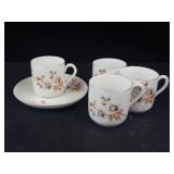 Haviland Limoges Demitasse Cups & Saucer Set - Schleiger 1154 - Vintage (4 Cups, 1 Saucer)