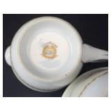 Fuji China Japan Floral Sugar Bowl With Twin Handles & Matching Creamer - Gold Trim - Vintage Porcelain