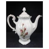 Johann Haviland Bavaria Teapot - Floral Rose Pattern with Gold Trim
