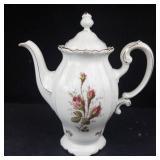 Johann Haviland Bavaria Teapot - Floral Rose Pattern with Gold Trim