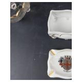 Jeannette Glass Louisa Candy Dish & Wilhelm Kunst Hand-Painted Porcelain Ashtray Box