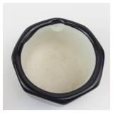 HIC Japan Mortar & Pestle - Black Ceramic Hexagonal Bowl, White Interior