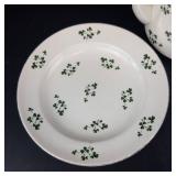 Carrigaline Pottery Co. Ireland Clover Pattern Teapot & Plate Set