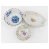 Lot of 3 Porcelain Dishes