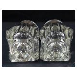 Anchor Hocking Drop Pattern Salt & Pepper Shakers - Pressed Glass with Chrome Lids (Lot of 2)