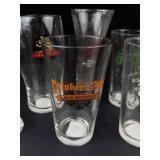 Assorted Beer Glasses With Brewery Logos - Guinness, Bass, Würzburger Hofbräu, Southwark Old Stout